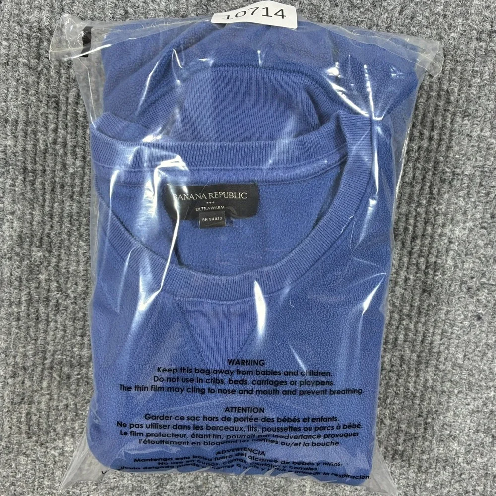 Banana Republic Ultrawarm Sweatshirt Mens Size XL Blue Fleece Crewneck Pullover
